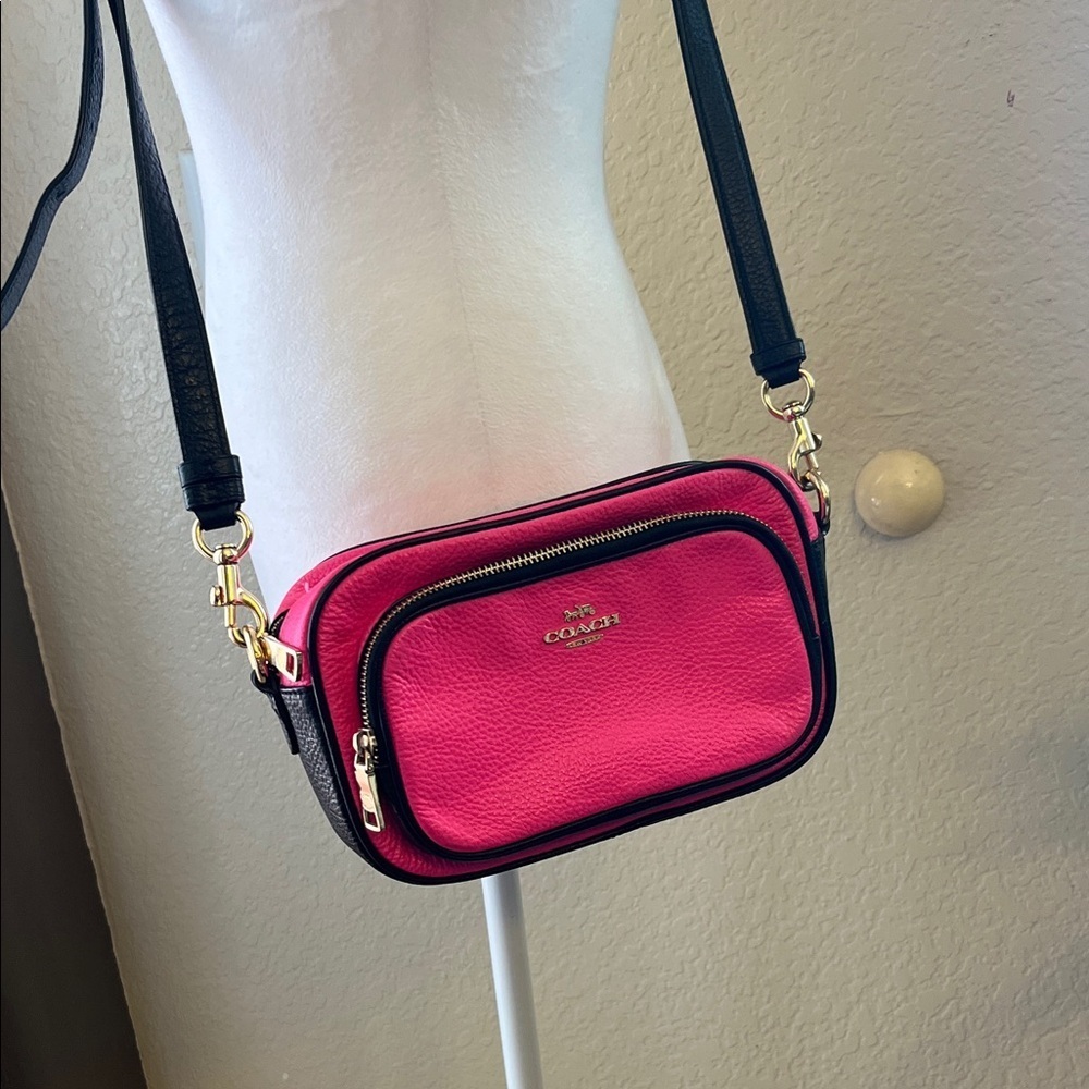 Coach Fuchsia and Black Crossbody Bag